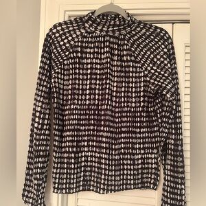 Joie Black &white long sleeve blouse size S NWT